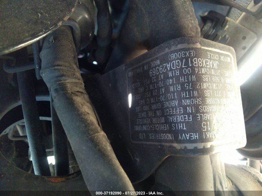 2016 KAWASAKI EX300 B - JKAEX8B17GDA29369