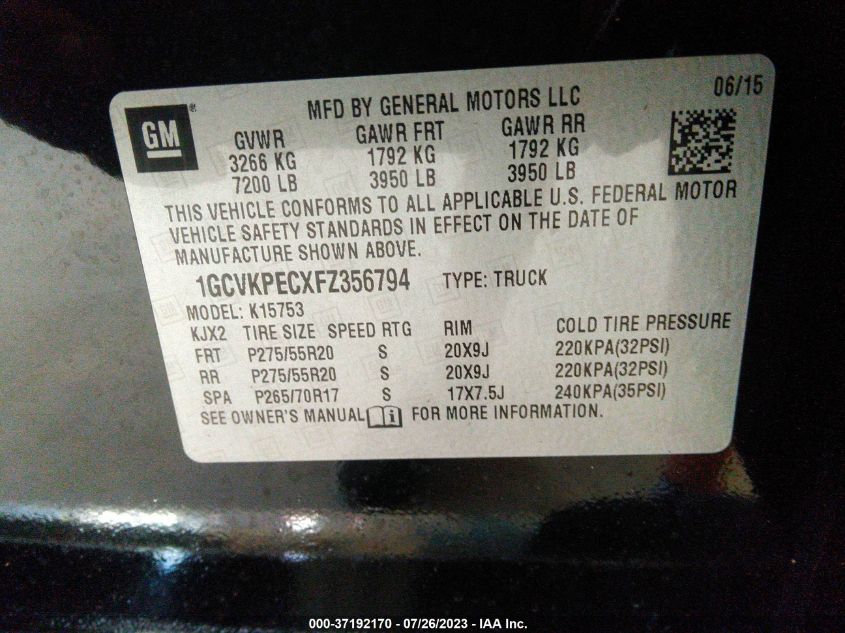 2015 CHEVROLET SILVERADO 1500 LS - 1GCVKPECXFZ356794