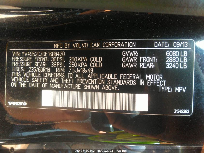 2014 VOLVO XC90 - YV4952CZ0E1688420