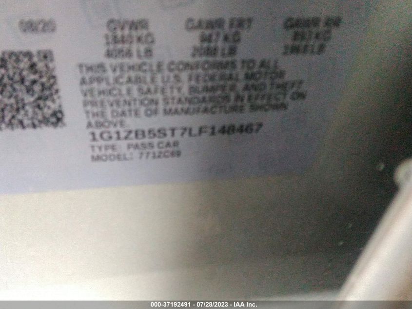 2020 CHEVROLET MALIBU LS - 1G1ZB5ST7LF148467