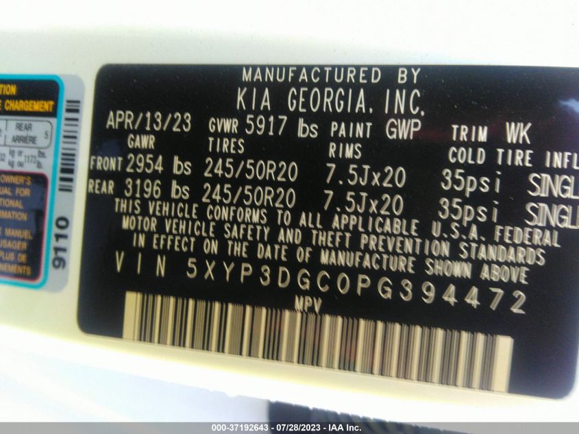 2023 KIA TELLURIDE EX - 5XYP3DGC0PG394472