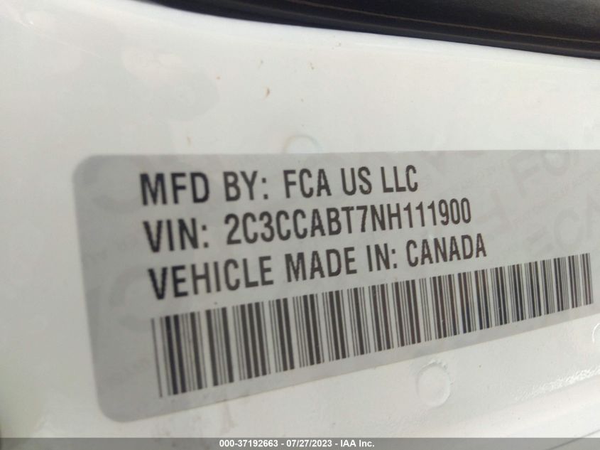 2022 CHRYSLER 300 300S - 2C3CCABT7NH111900