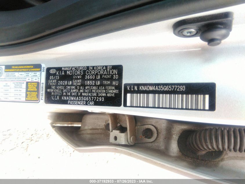 2016 KIA RIO LX - KNADM4A35G6577293