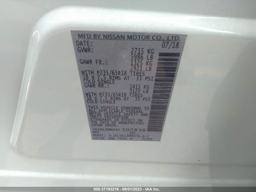 2019 INFINITI QX60 LUXE - 5N1DL0MNXKC507838