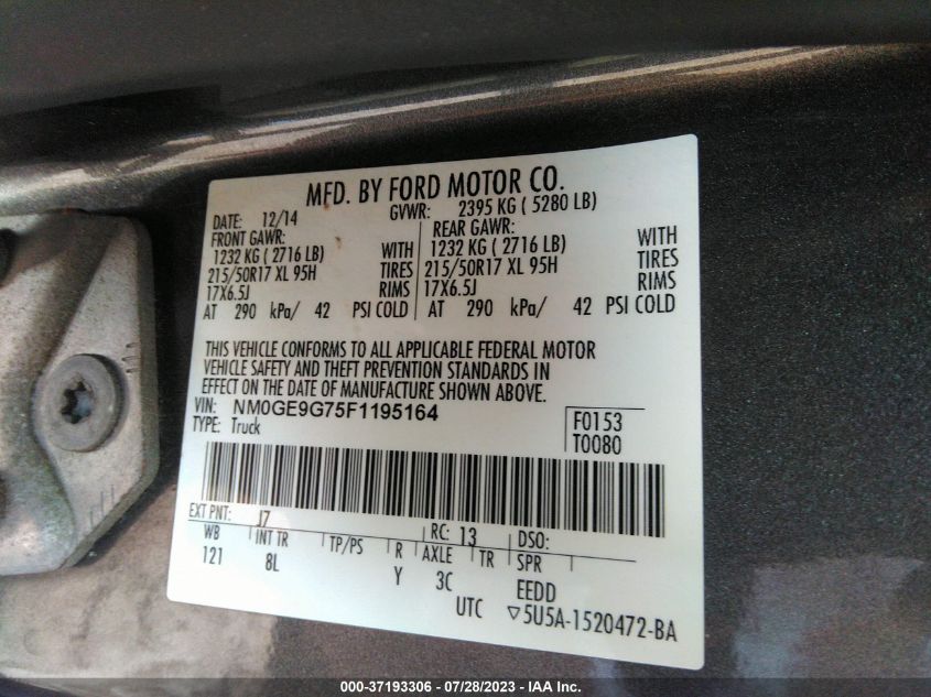 2015 FORD TRANSIT CONNECT WAGON TITANIUM - NM0GE9G75F1195164