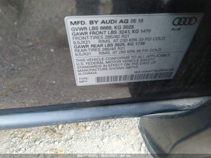 2018 AUDI Q7 PRESTIGE - WA1VAAF78JD044166