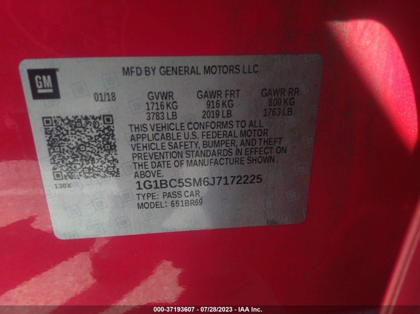 2018 CHEVROLET CRUZE LS - 1G1BC5SM6J7172225