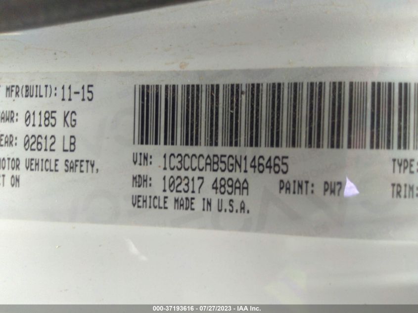 2016 CHRYSLER 200 LIMITED - 1C3CCCAB5GN146465