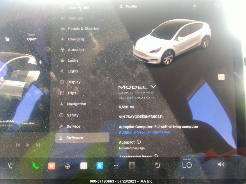 2022 TESLA MODEL Y LONG RANGE - 7SAYGDEE9NF360311
