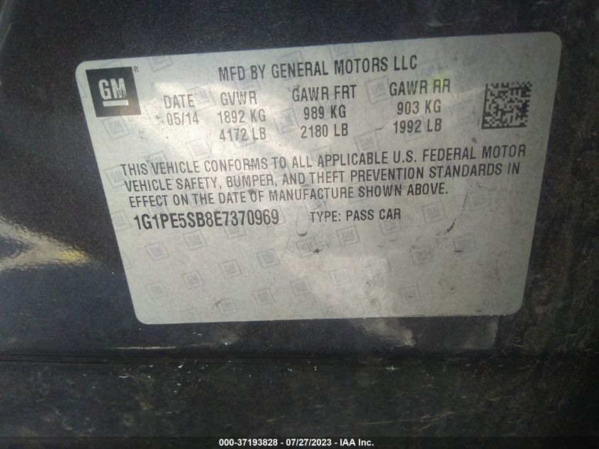 2014 CHEVROLET CRUZE 2LT - 1G1PE5SB8E7370969