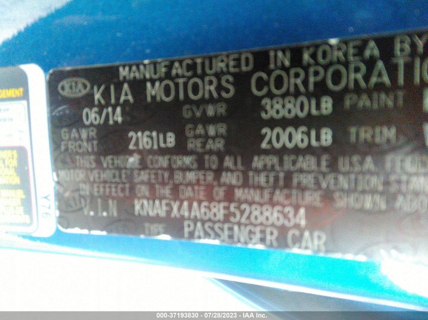 2015 KIA FORTE LX - KNAFX4A68F5288634