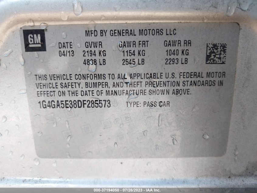 2013 BUICK LACROSSE BASE - 1G4GA5E38DF285573