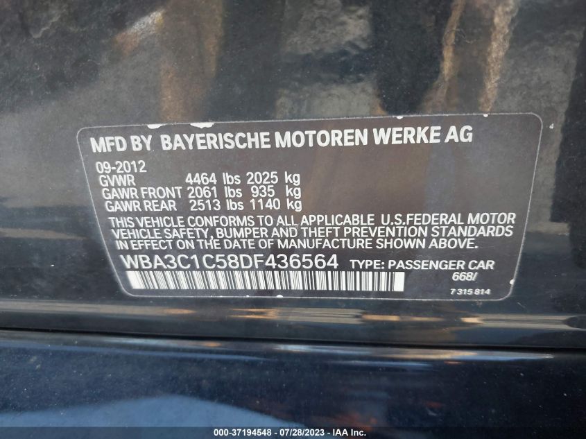 2013 BMW 328I - WBA3C1C58DF436564