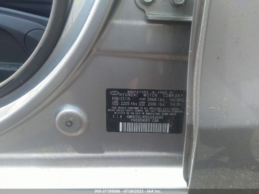 2016 HYUNDAI ELANTRA GT - KMHD35LH5GU262649