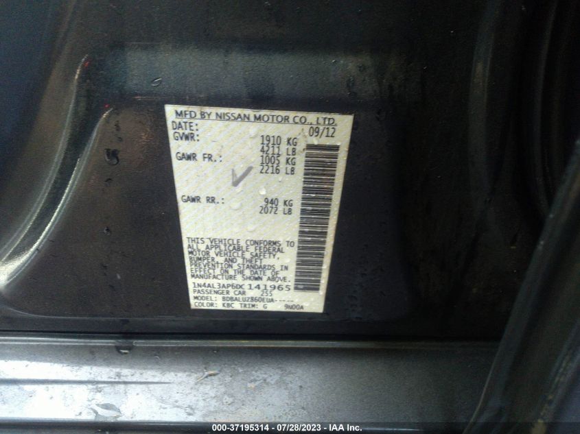 2013 NISSAN ALTIMA 2.5 SV - 1N4AL3AP6DC141965