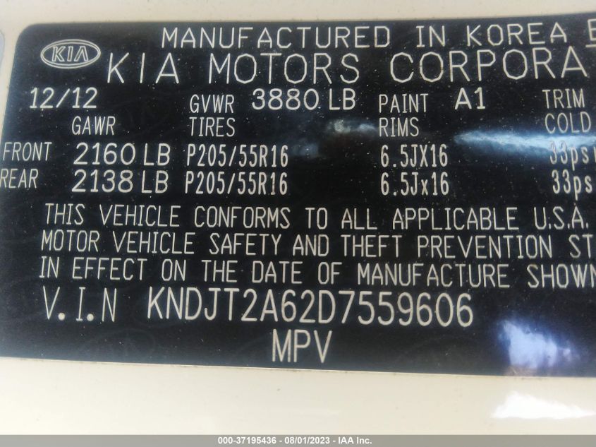 2013 KIA SOUL + - KNDJT2A62D7559606