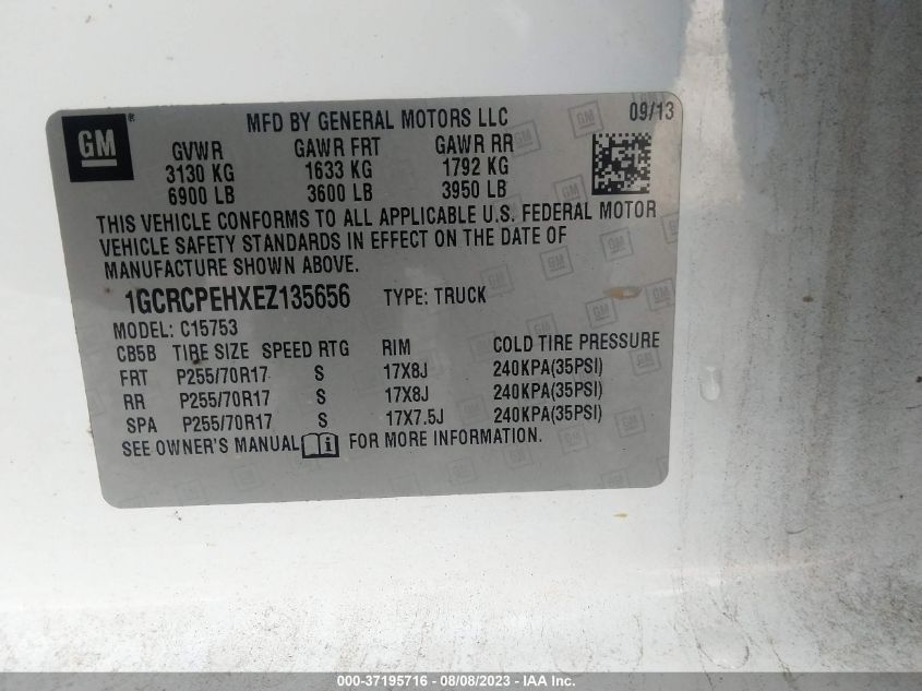 2014 CHEVROLET SILVERADO 1500 WORK TRUCK - 1GCRCPEHXEZ135656