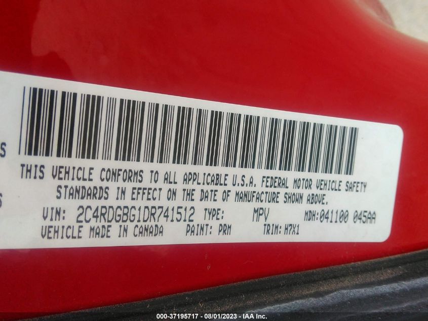 2013 DODGE GRAND CARAVAN SE - 2C4RDGBG1DR741512
