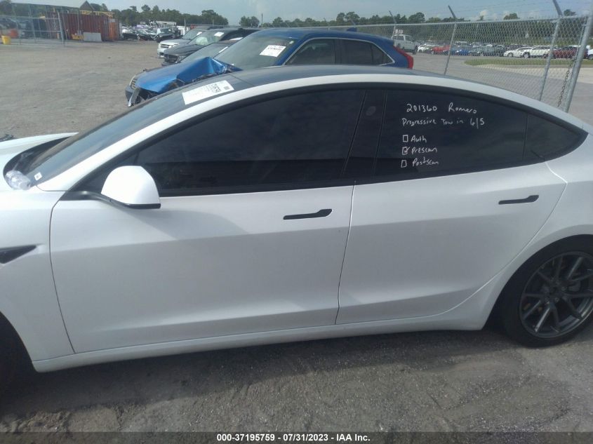 2022 TESLA MODEL 3 - 5YJ3E1EB6NF103687