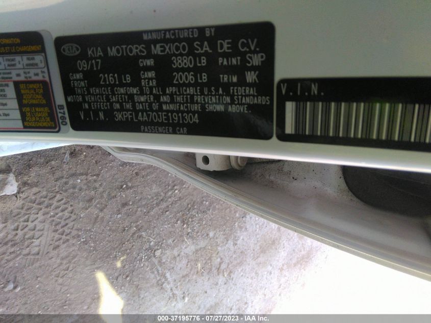 2018 KIA FORTE LX - 3KPFL4A70JE191304