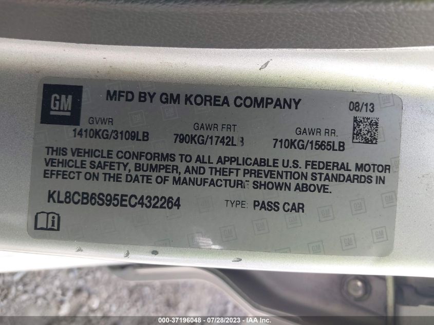 2014 CHEVROLET SPARK LS - KL8CB6S95EC432264