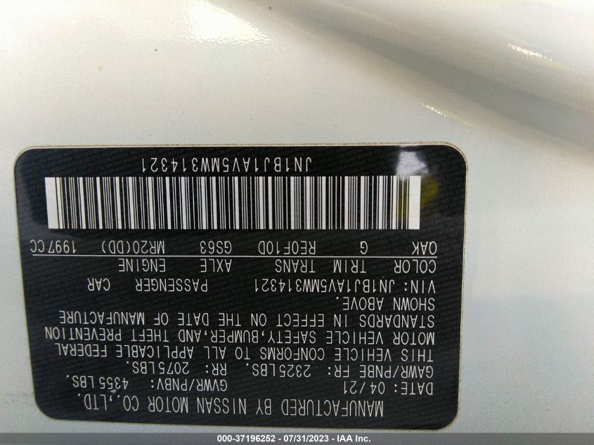 2021 NISSAN ROGUE SPORT S - JN1BJ1AV5MW314321