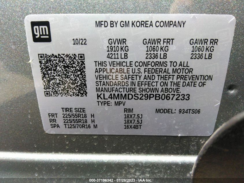 2023 BUICK ENCORE GX SELECT - KL4MMDS29PB067233
