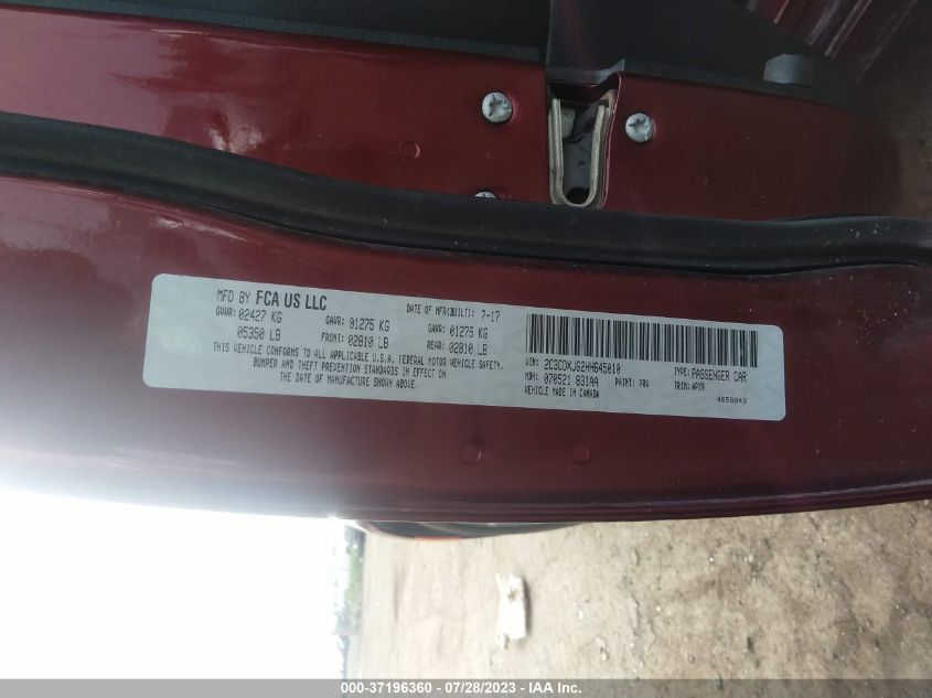 2017 DODGE CHARGER SXT - 2C3CDXJG2HH645010
