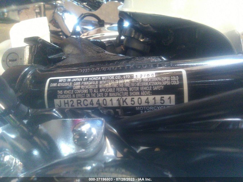 2001 HONDA VT750 DC JH2RC44011K504151