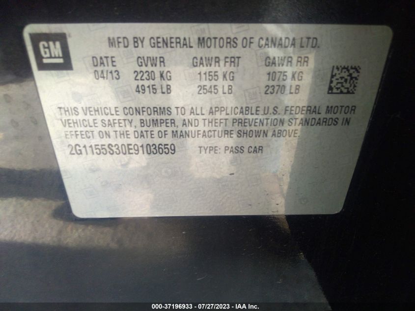 2014 CHEVROLET IMPALA LTZ - 2G1155S30E9103659