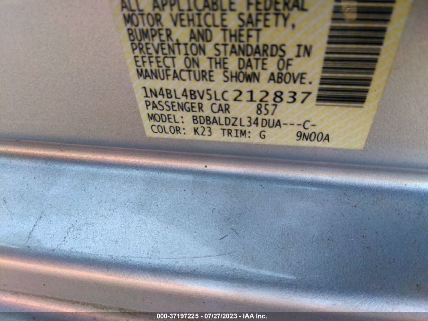2020 NISSAN ALTIMA 2.5 S - 1N4BL4BV5LC212837