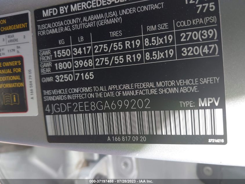 2016 MERCEDES-BENZ GL GL 350 BLUETEC - 4JGDF2EE8GA699202