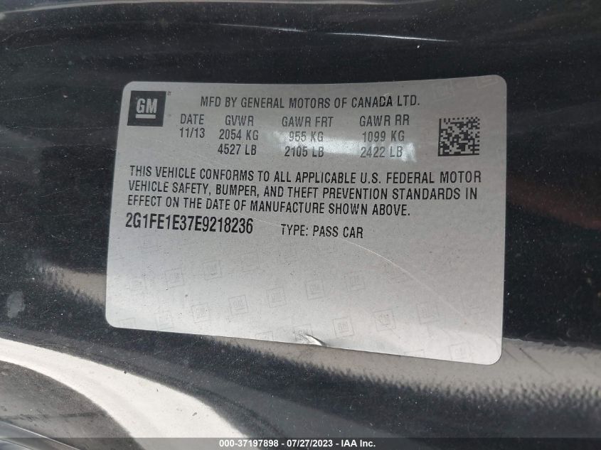 2014 CHEVROLET CAMARO LS - 2G1FE1E37E9218236