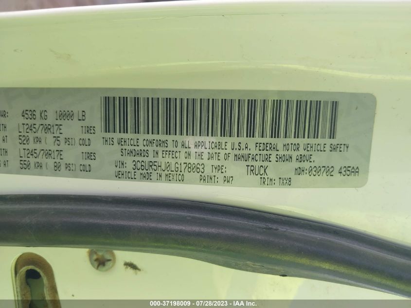 2020 RAM 2500 TRADESMAN - 3C6UR5HJ0LG178063