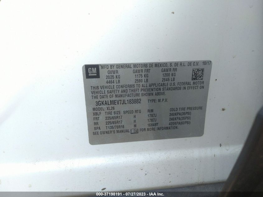 2018 GMC TERRAIN SLE - 3GKALMEV7JL183882