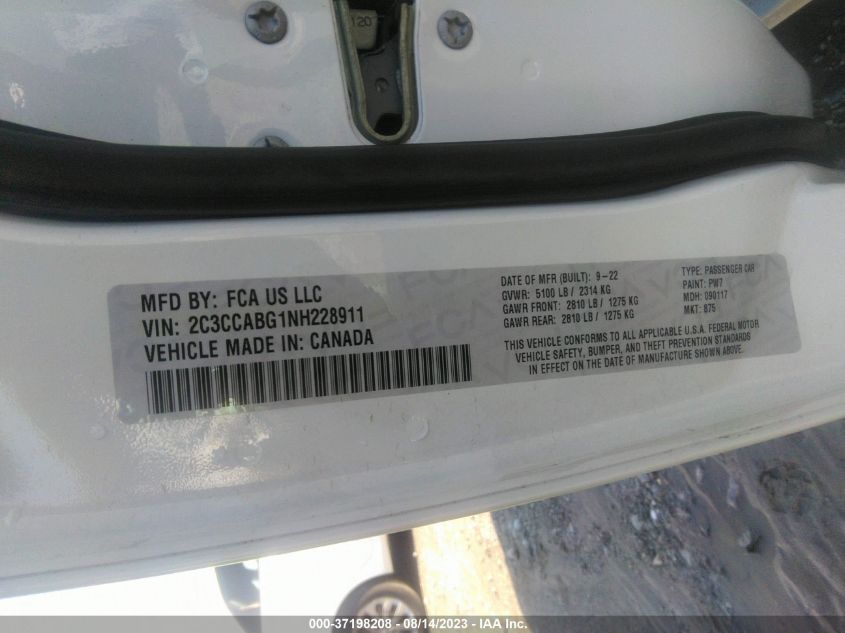 2022 CHRYSLER 300 - 2C3CCABG1NH228911