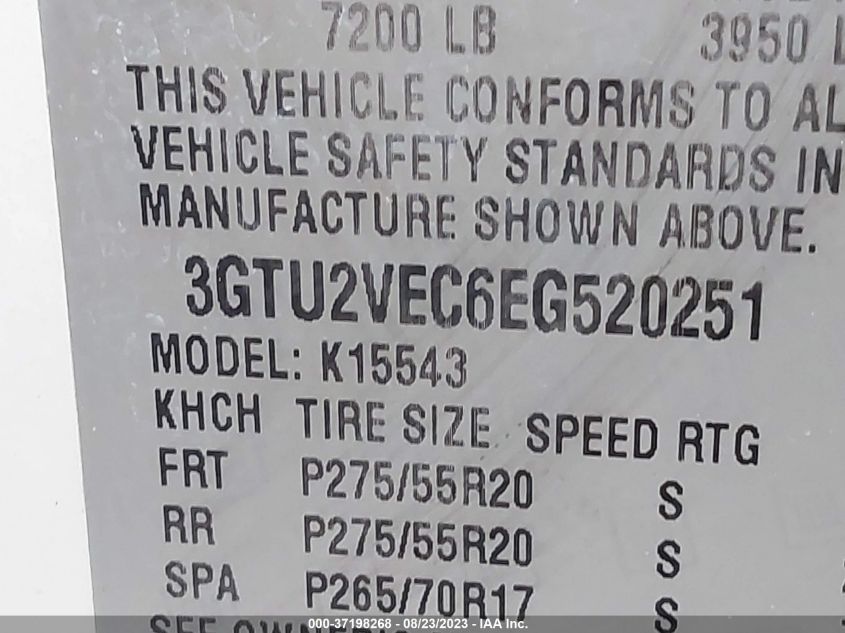 2014 GMC SIERRA 1500 SLT - 3GTU2VEC6EG520251