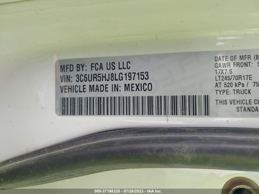 2020 RAM 2500 TRADESMAN - 3C6UR5HJ8LG197153