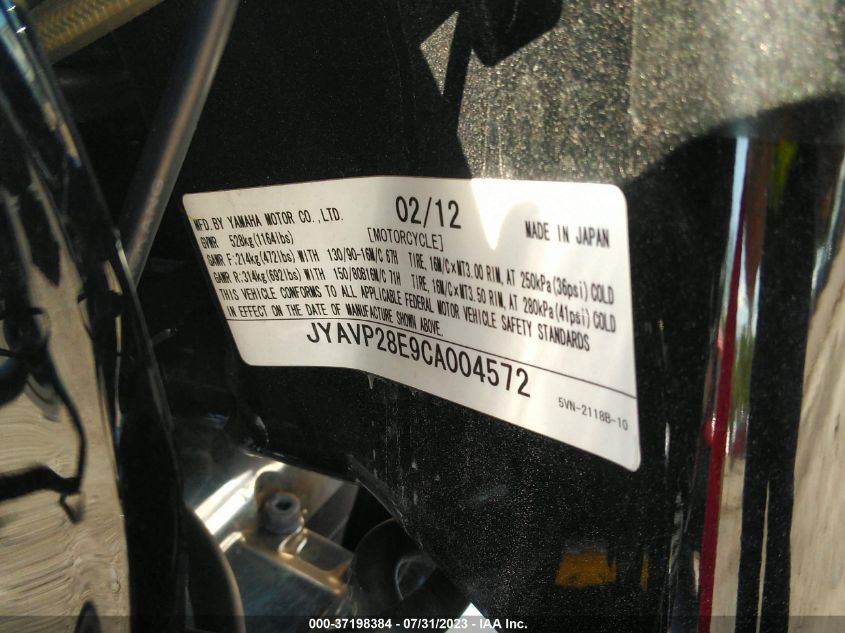 2012 YAMAHA XV1700 AS/ATS JYAVP28E9CA004572
