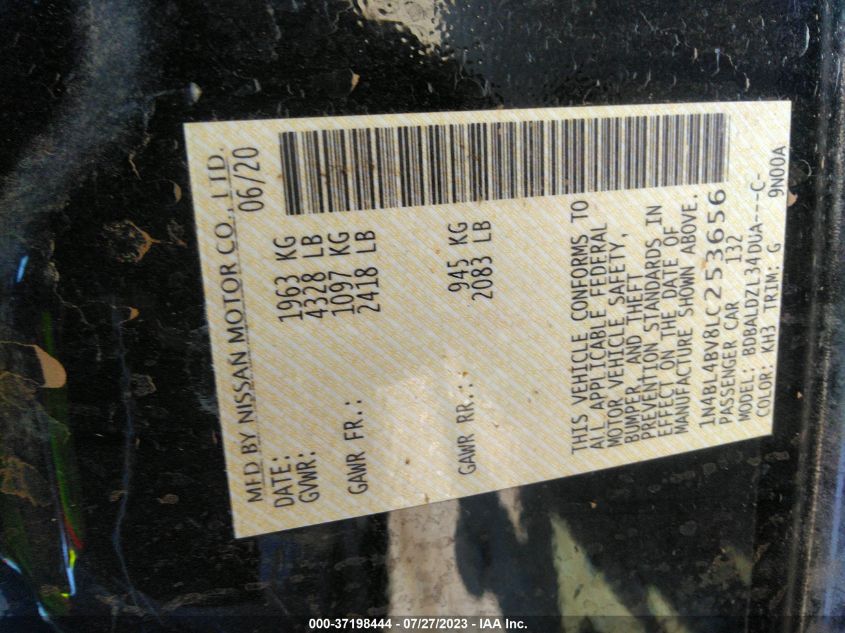 2020 NISSAN ALTIMA 2.5 S - 1N4BL4BV8LC253656