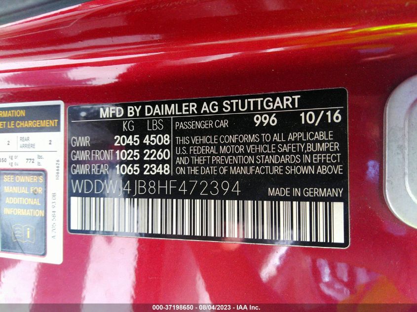 2017 MERCEDES-BENZ C-CLASS C 300 - WDDWJ4JB8HF472394