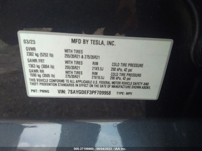 2023 TESLA MODEL Y PERFORMANCE - 7SAYGDEF3PF709958