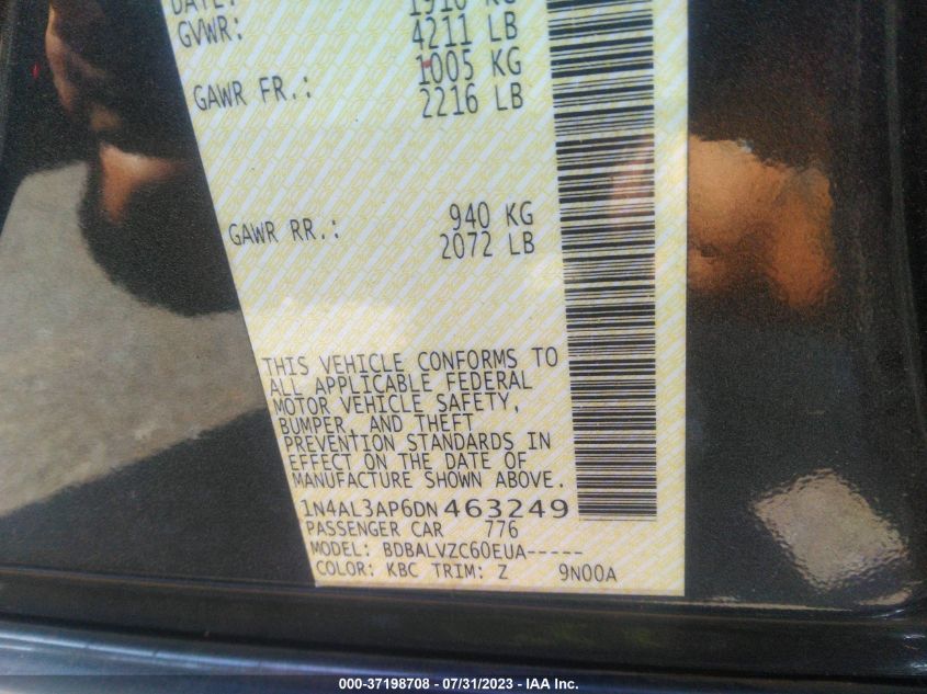 2013 NISSAN ALTIMA 2.5 SL - 1N4AL3AP6DN463249