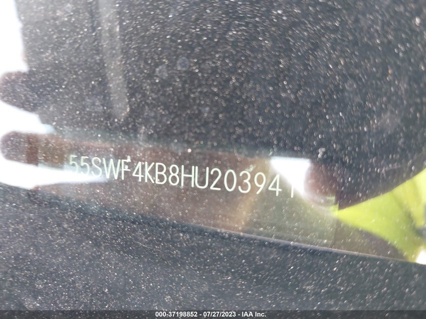 VIN 55SWF4KB8HU203941 2017 MERCEDES-BENZ C-CLASS C 300