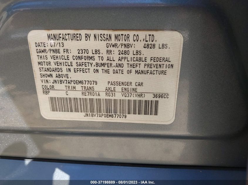 2014 INFINITI Q50 PREMIUM - JN1BV7AP0EM677079