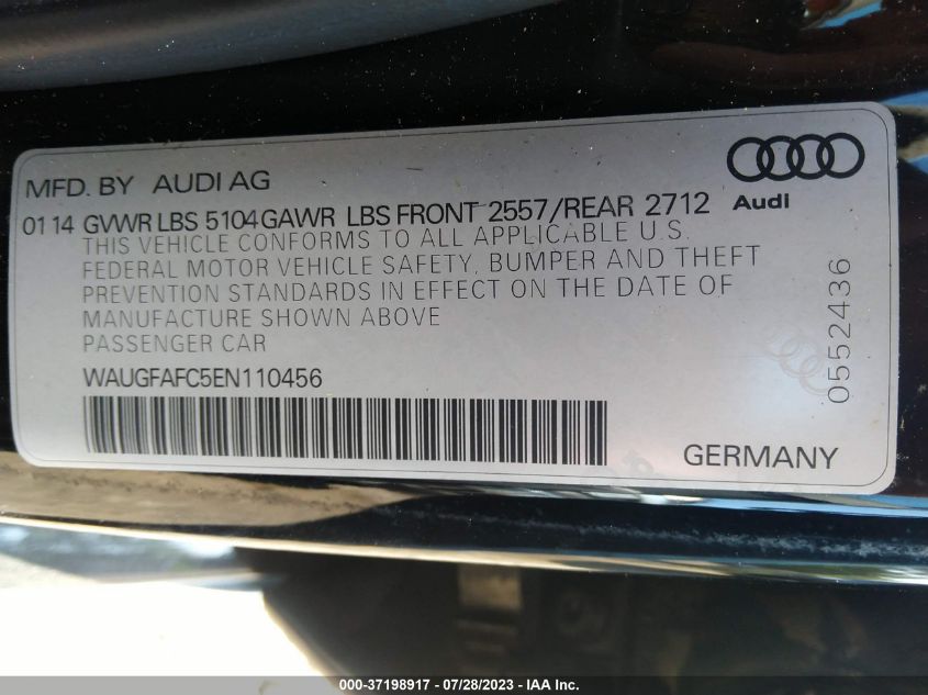 2014 AUDI A6 PREMIUM PLUS - WAUGFAFC5EN110456