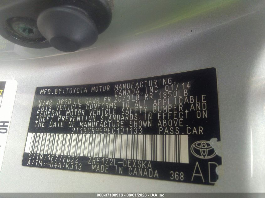 2014 TOYOTA COROLLA L/LE/S/S PLUS/LE PLUS - 2T1BURHE9EC101133