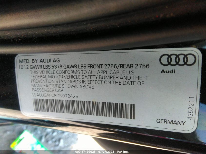 2013 AUDI A6 3.0T PRESTIGE - WAUJGAFC9DN072425
