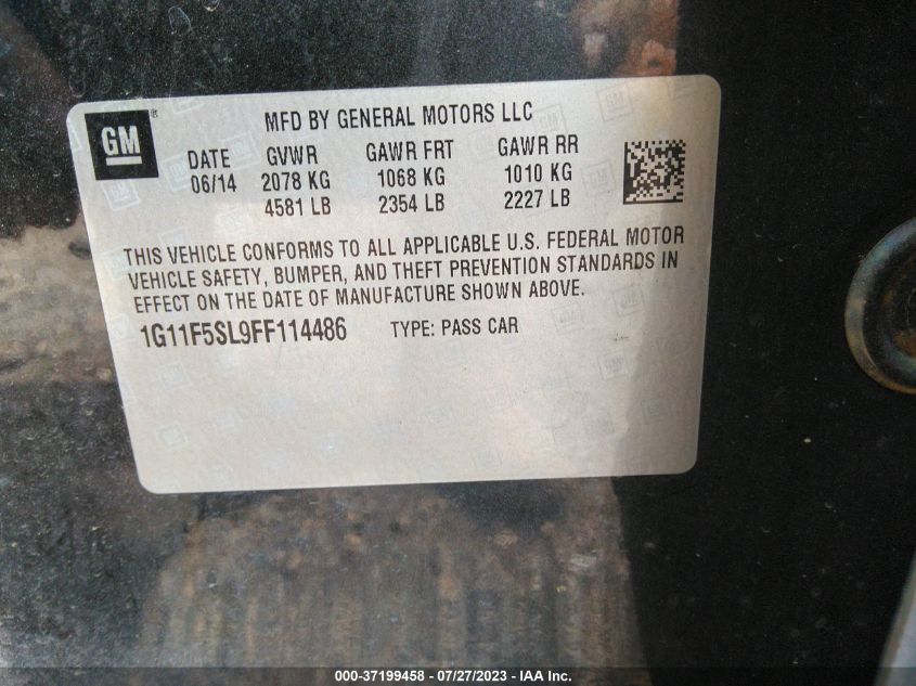 2015 CHEVROLET MALIBU LTZ - 1G11F5SL9FF114486