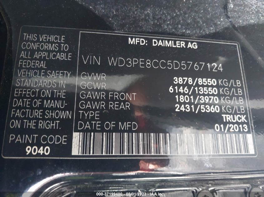 2013 MERCEDES-BENZ SPRINTER CARGO VANS WD3PE8CC5D5767124